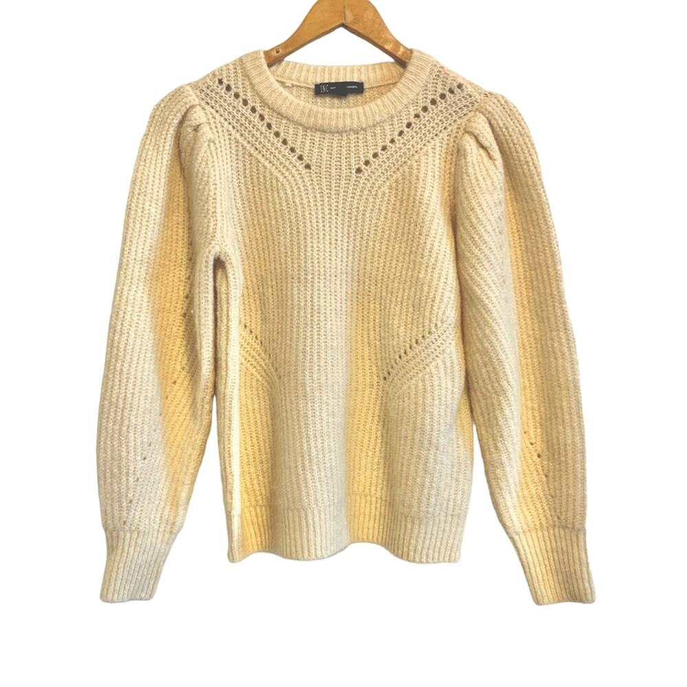 INC Cream Pullover Crew Neck Sweater